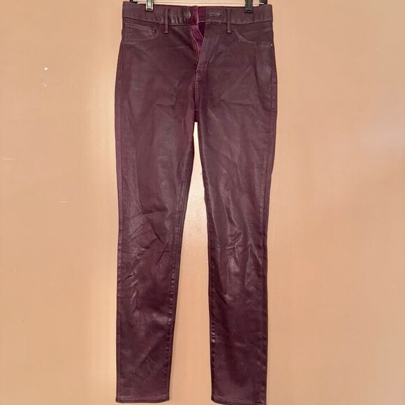 Treasure and Bond Burgundy Coated High Rise Bootcut Jeans - Size 28 - Picture 1 of 10